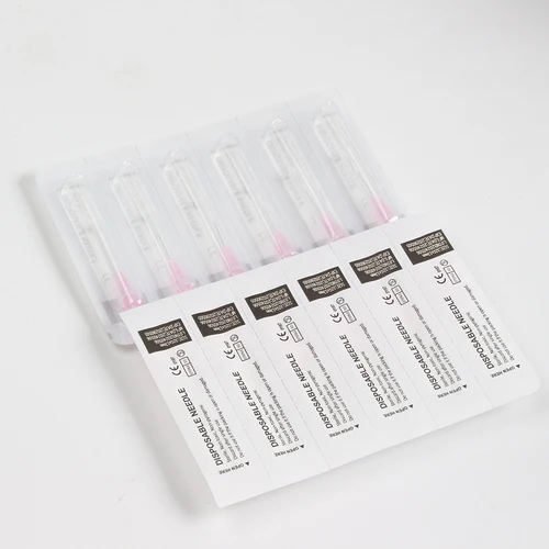 Imagen 2 del producto 100 Uds aguja pequeña indolora belleza ultrafina 32G * 4mm, 32G * 13mm jeringas agujas coreanas herramientas para párpados