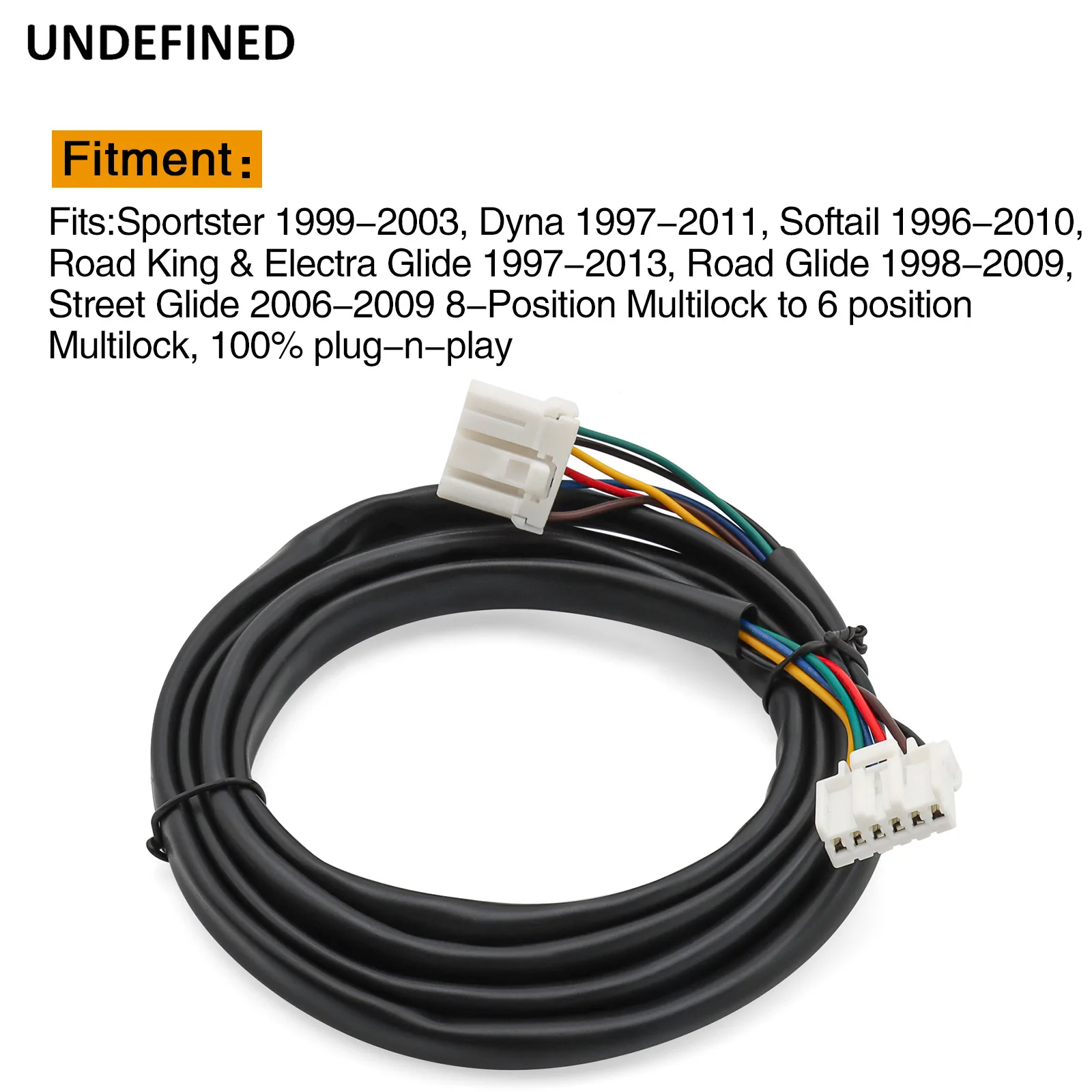 For Harley Sportster Dyna Softail Touring 1996-2013 8-to-6 Pin Multilock Wiring Harness Plug and Play 20AWG view 3