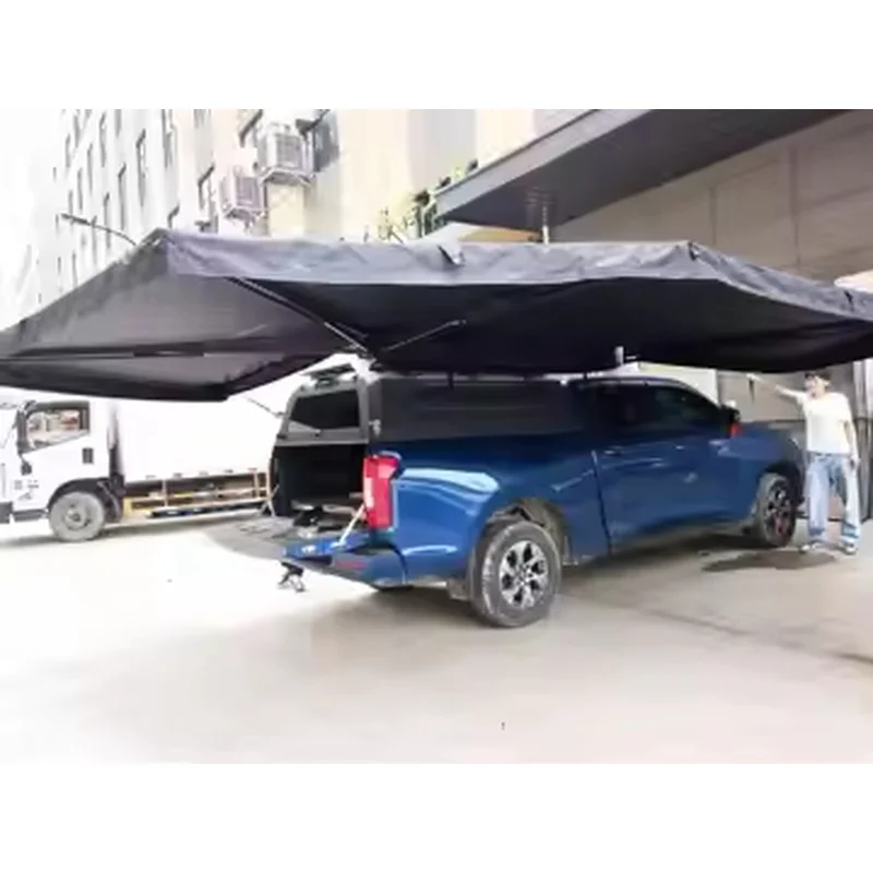 LOGO Print Customized Size Free Standing 270 Degree Car Roof Side Awning Tent with Wall for Large Shade Shelter