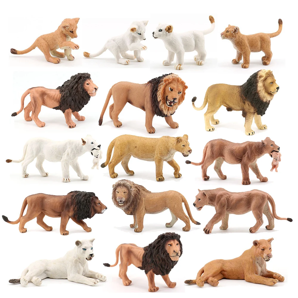 Lion Figurine Toy Animals Figures Lionet Lioness Jungle Wild Animal figurines Action Figure Children toy Plastic Toys Kids Gifts