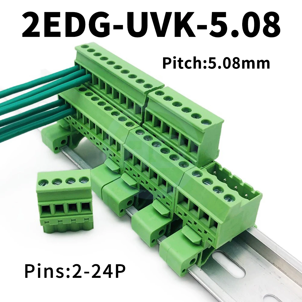 

(5 pcs) KF 2EDG-UVK 5.08MM Solderless 35mm DIN-Rail Mount Plug-In Terminal Block 2EDGKB 5.08 Docking Socket 2-24Pin