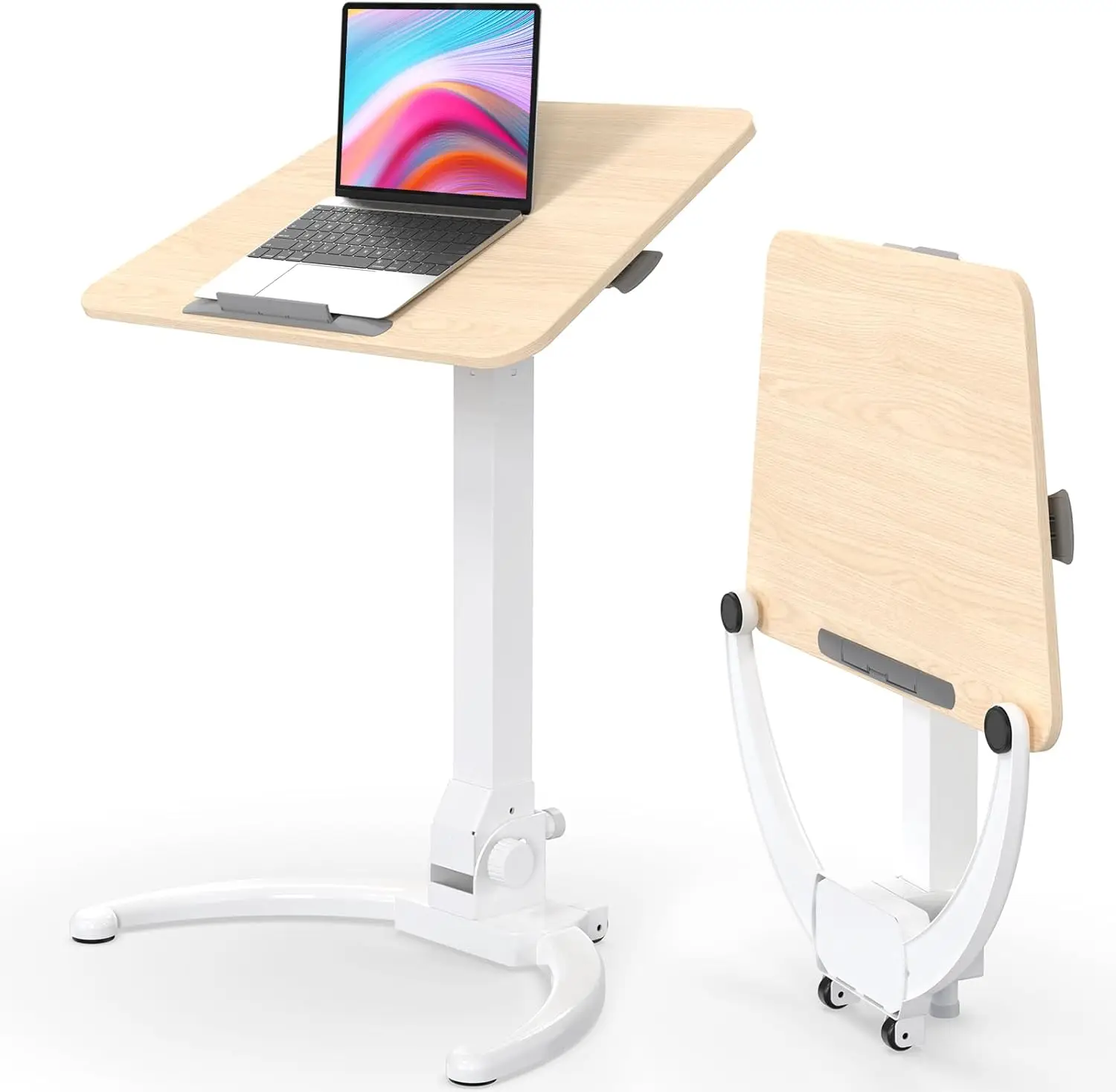 

JOY worker Foldable Mobile Standing Desk, Pneumatic Height Adjustable Sit Stand Des