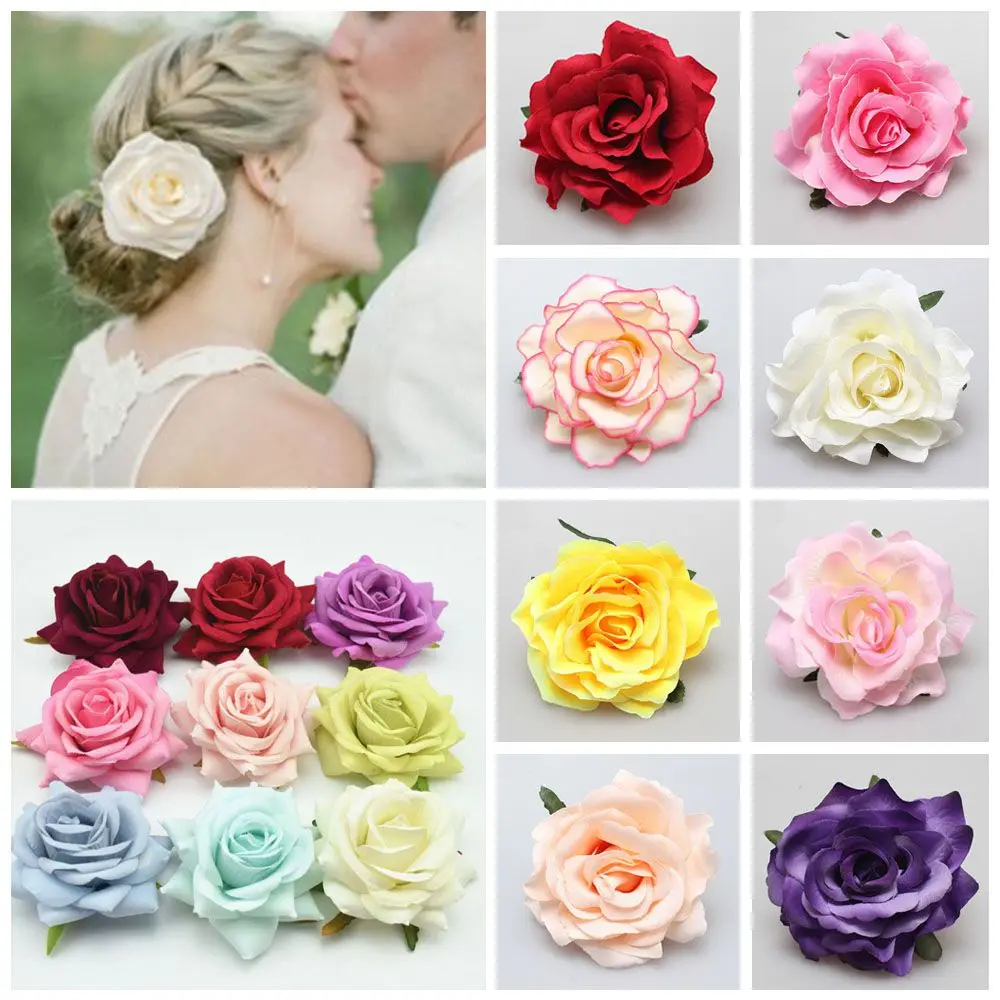 Fashion Bridal Women Wedding Brooch Rose Flower Hairpin Hair Clip