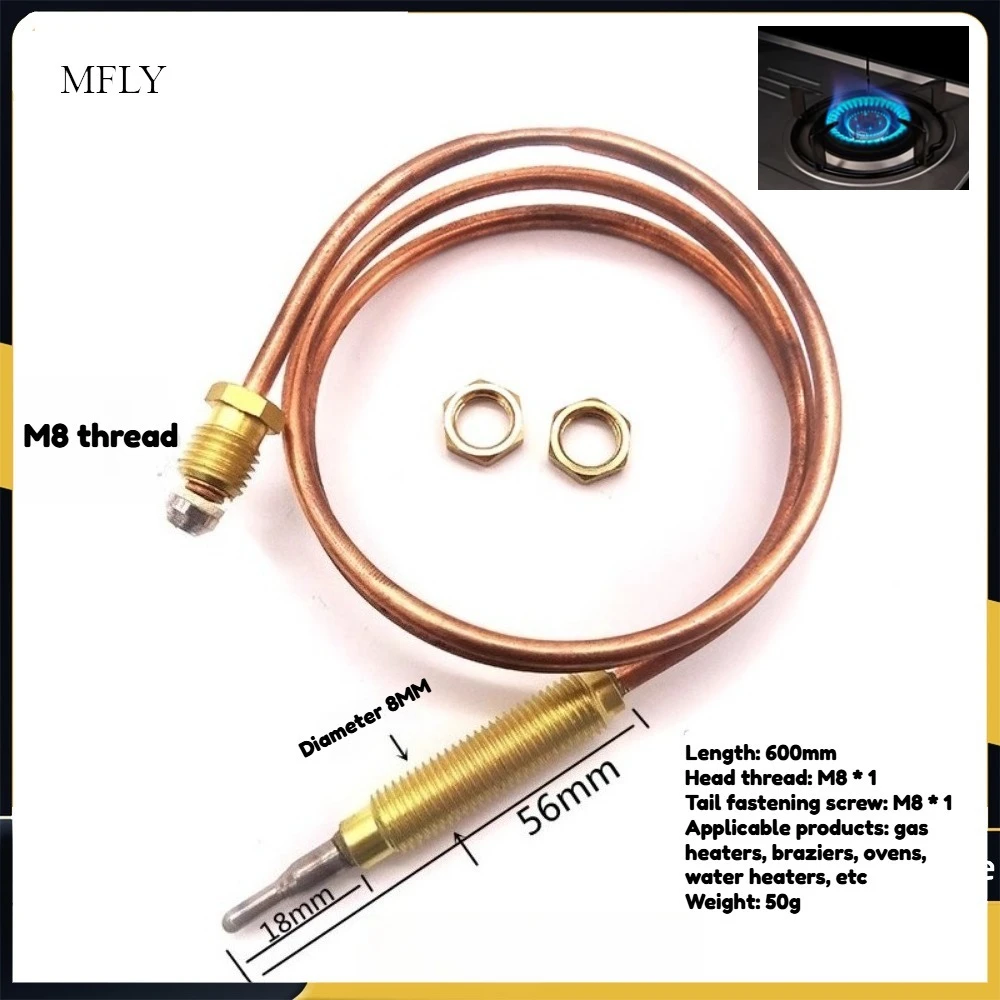 M81 600mm Universal Thread Thermocouple Probe Replacement Kit For Gas Furnace Boiler Water Heater Gas Valve Induction Line
