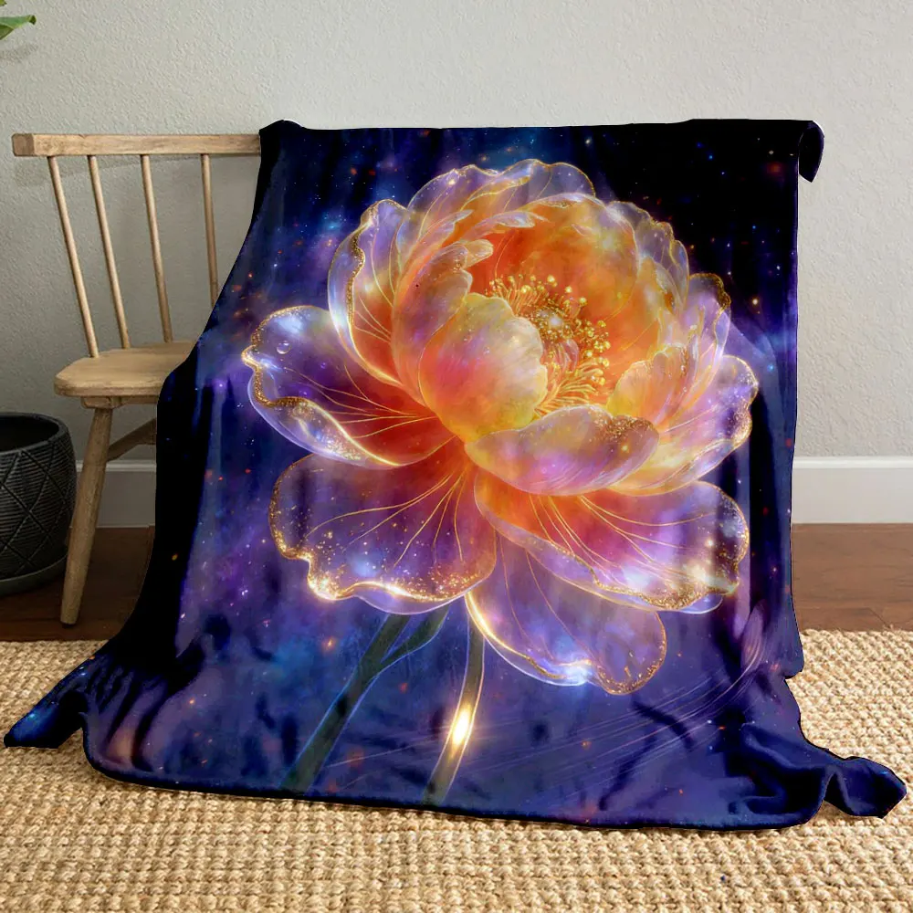 Multi-Sizes Beautiful Crystal Flowers Pint Warm Comfortable Blanket Home Travel Camping for Adults and Kids Luxury Gifts 2