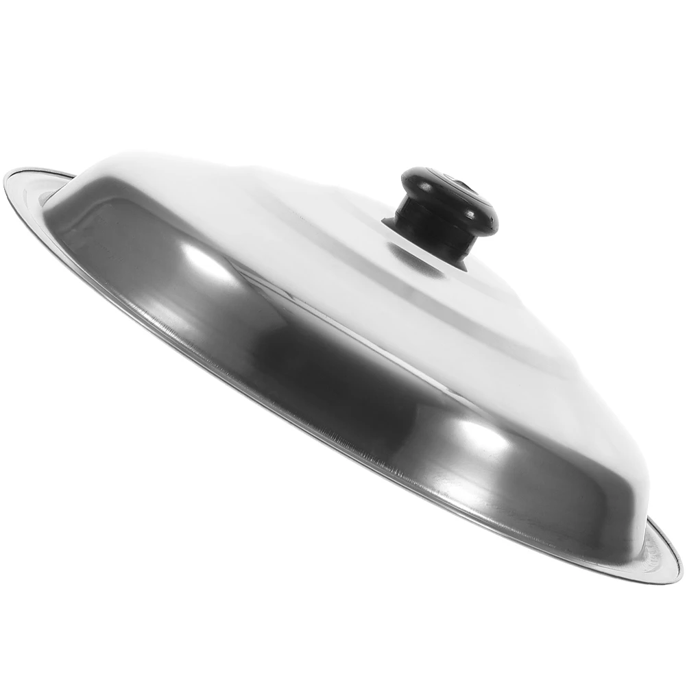 

Wok Cover Kitchen Lid Cooking Pan for The Barbecue High Hardness Pot Dome Stainless Steel Frying Skillet
