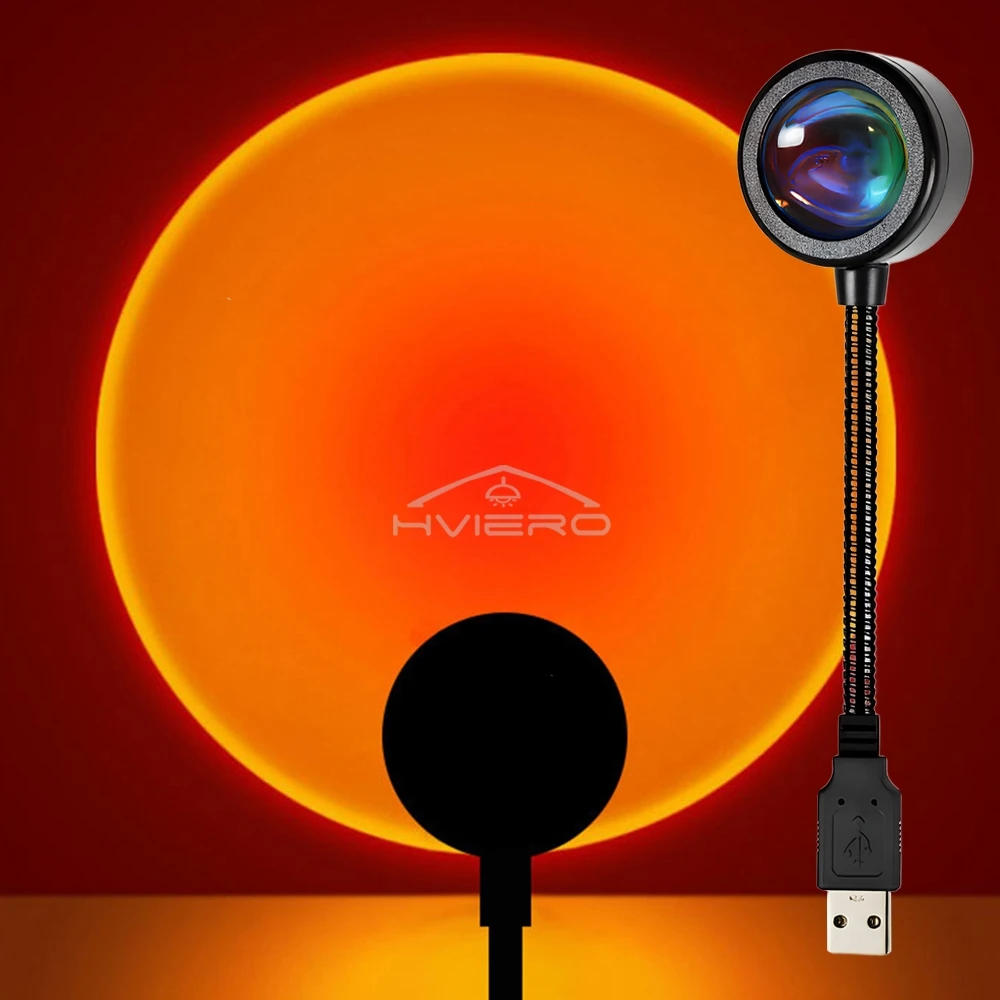 USB Sunset LED โคมไฟที่มีสีสันไฟตกแต่งห้องตกแต่งบ้านหลอดไฟอารมณ์ยืดหยุ่นการถ่ายภาพ STAGE Effect ครอบครัว