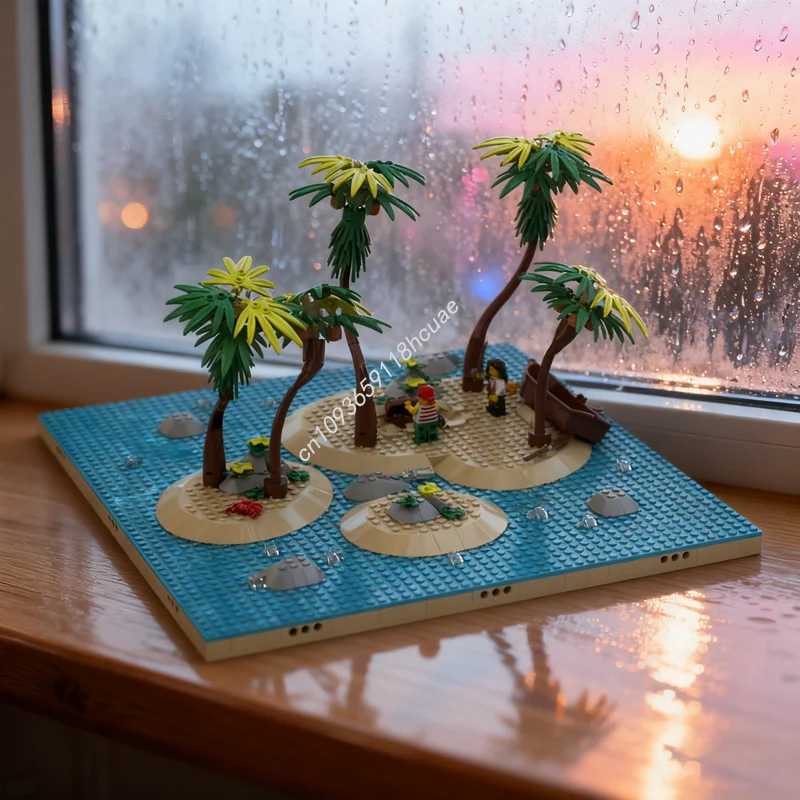 

522 шт. MOC Пираты Диорама Остров пустыни Пиратная модель Строительные игрушки Блоки Сборка Рождественские подарки DIY Идея Кирпич День рождения