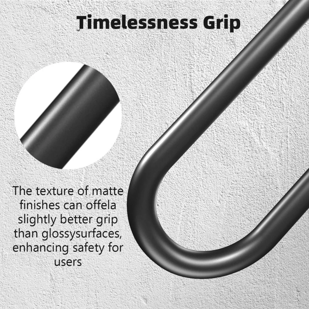 مقبض أمان للدرج مثبت على الحائط على شكل حرف U معدني غير قابل للانزلاق للفناء والجراج والشرفة والحديقة مع طلاء مسحوق #4