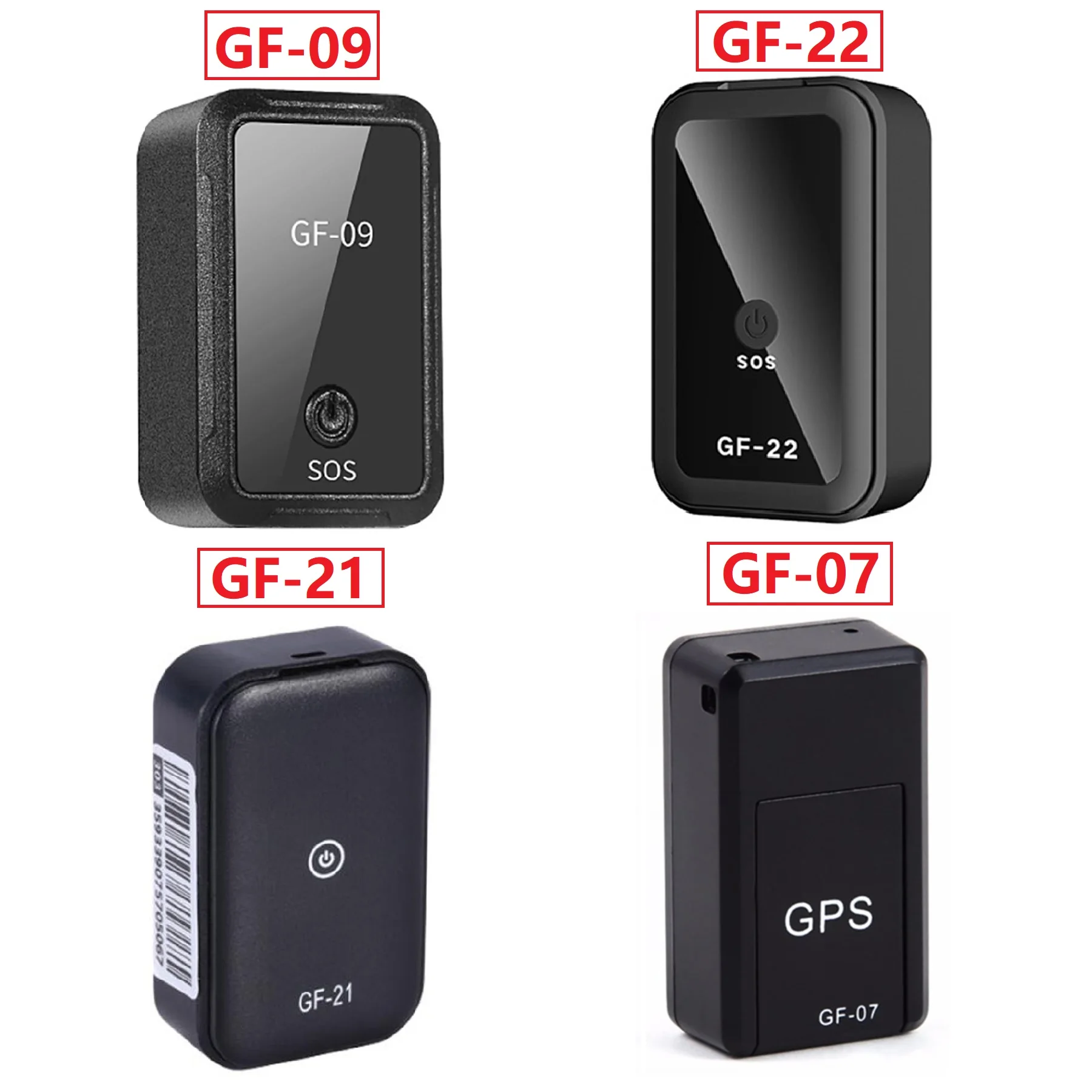 GF-07 GPS Locator GF- 09 Auto Locator GF-21 GPS Tracker GF-22 Anti-Verloren Tracker Rekord Tracking Gerät Mit voice Control Telefon