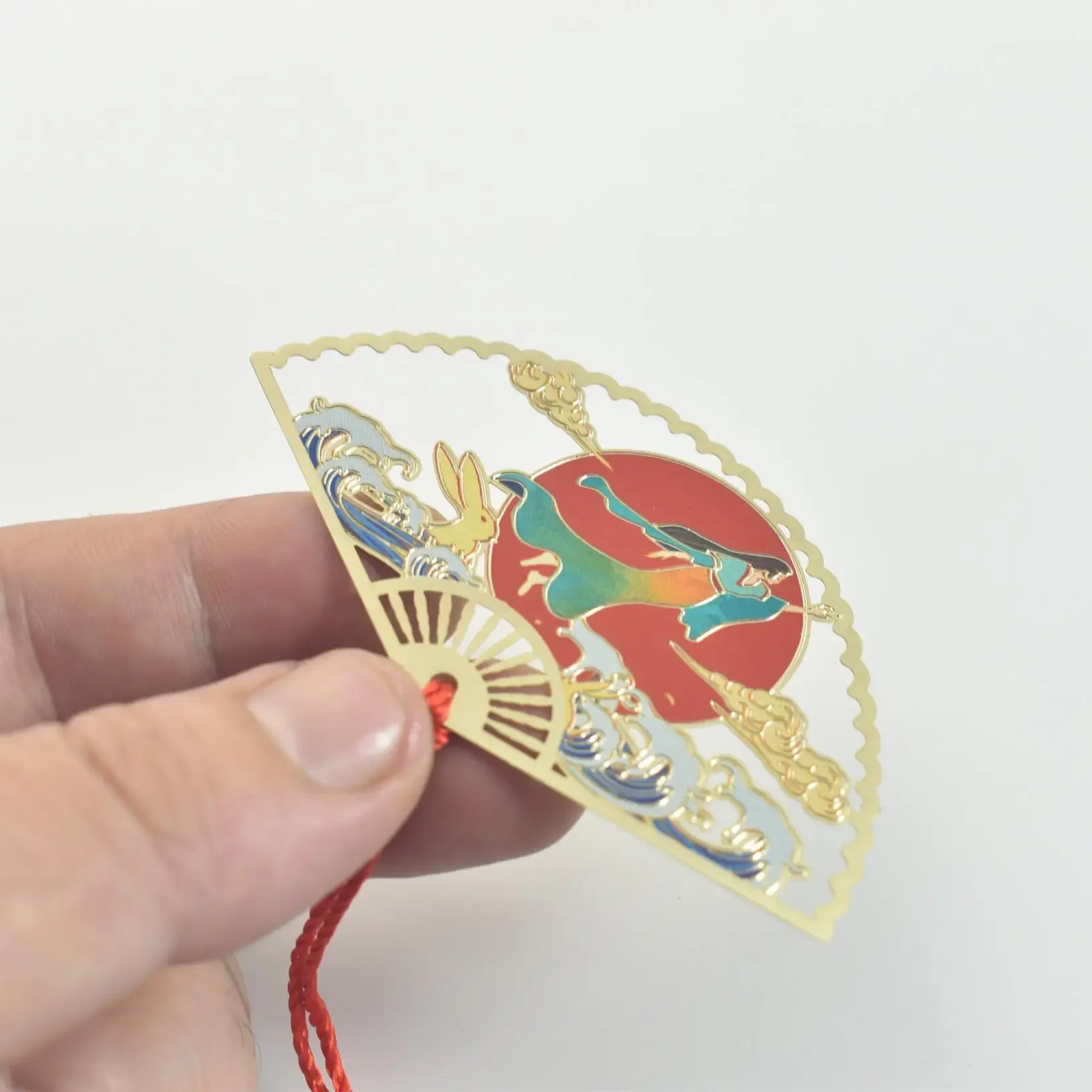 Exquisite Hollow Fan Shape Bookmarks With Tassel Beautiful Chinese Style Metal Book Mark Student Stationery Reading Supplies
