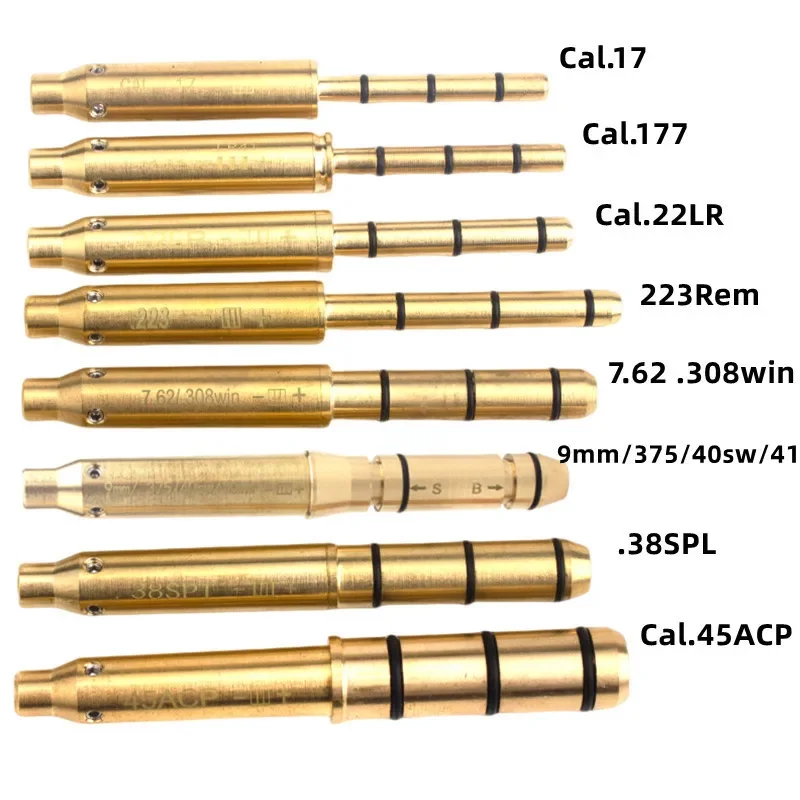 Laser Boresighter 9mm .38SPL .177 .223Rem .22LR Cal End Barrel Laser Collimator Accurate Sight for Revolvers Pistols Rifle