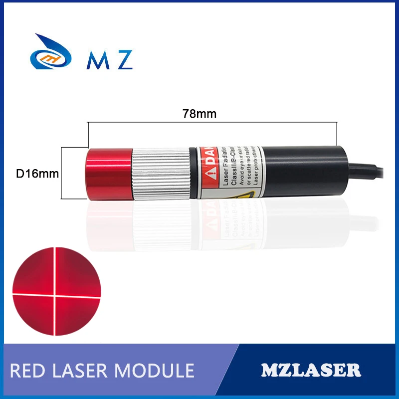 Imagem -02 - Módulo do Diodo Laser da Cruz Vermelha Focalização Ajustável Máquina Industrial D16 mm 650nm 20mw 110 Graus 3v 5v 12v 24v