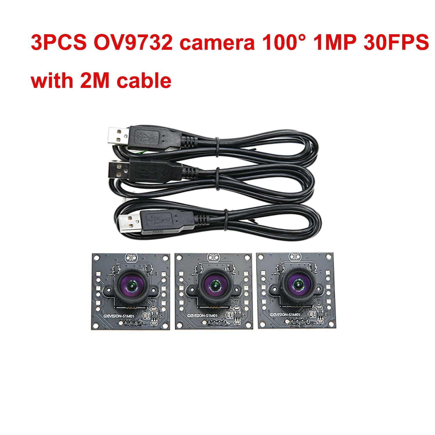 GXIVISION 3PCS Camera Module IMX179 / OV9732 100 Degree 30fps 2M Cbale No Distortion,Compatible For Autodarts.io Scoring