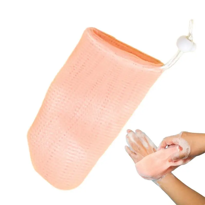 Lather Foaming Net Drawstring Holder Bags Bubble Foam Net Easy Bubble Maker Soft Shampoo Bar Bag For Face Cleansing Skincare