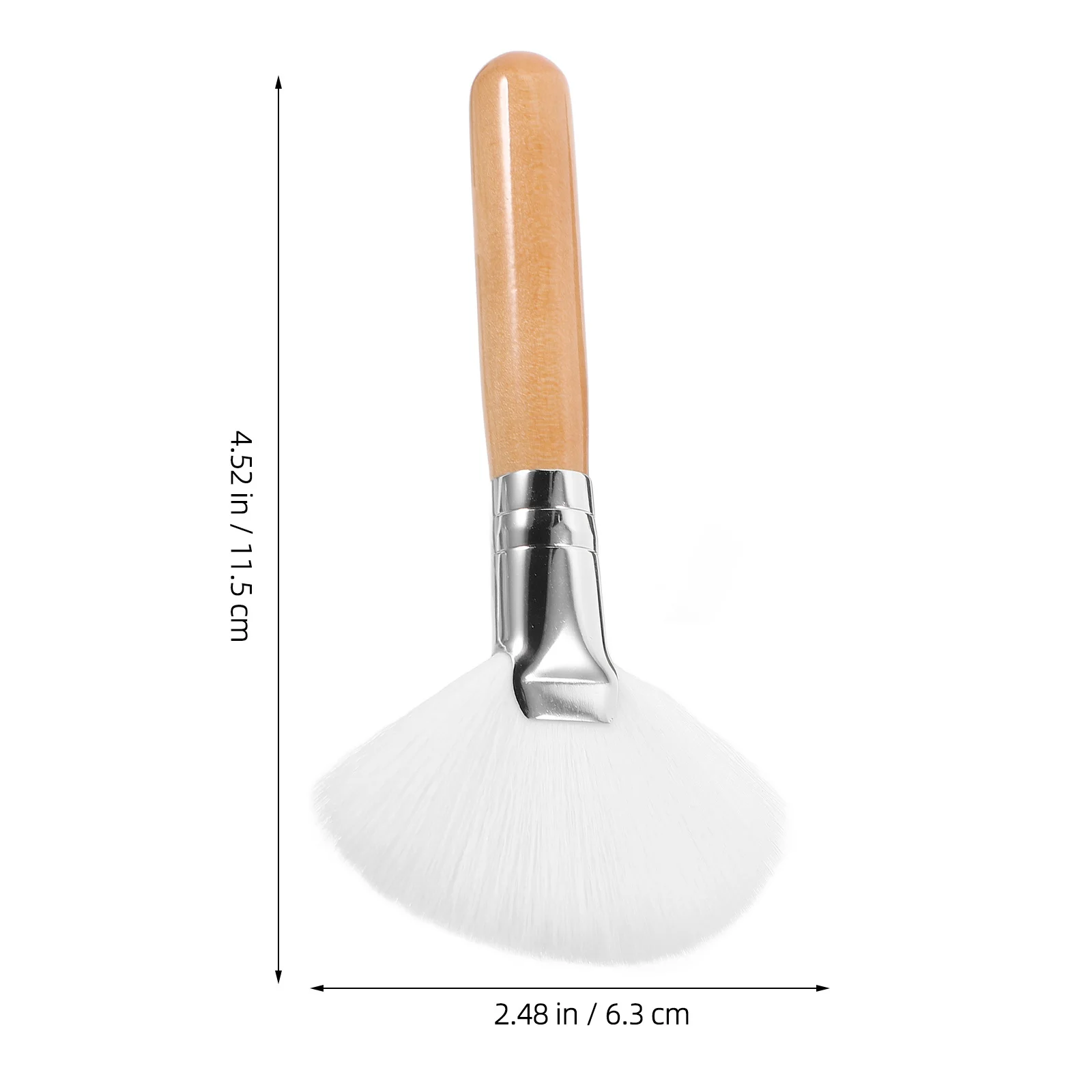 2Pcs Fan Makeup Brush Soft Nylon Hair No Shedding Face Makeup Tools for Foundation Blush Highlighter Powder Setting Brushes