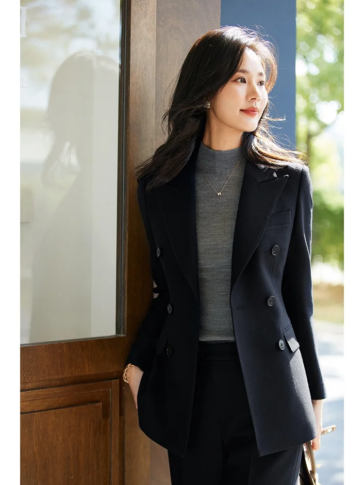 

Diisshia 2025 New Women's Woolen Suit Set Professional Interview Outfit Autumn Winter Career Women's High End Style