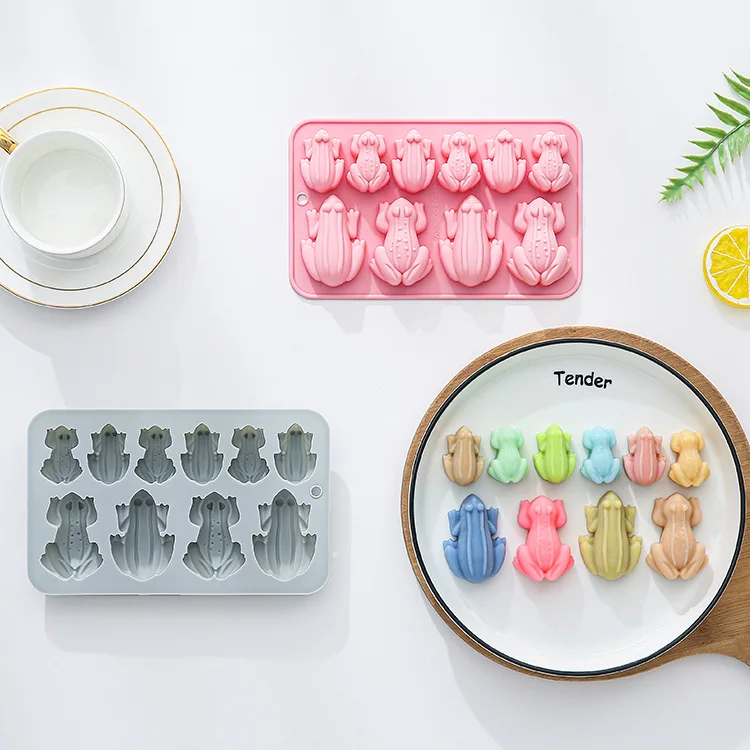 

10 Cavity Different Sizes Frog Shape Silicone Mold Fondant Candy Chocolate Mould 3d Toad Ice Cube Epoxy Resin Mold Cake Decor