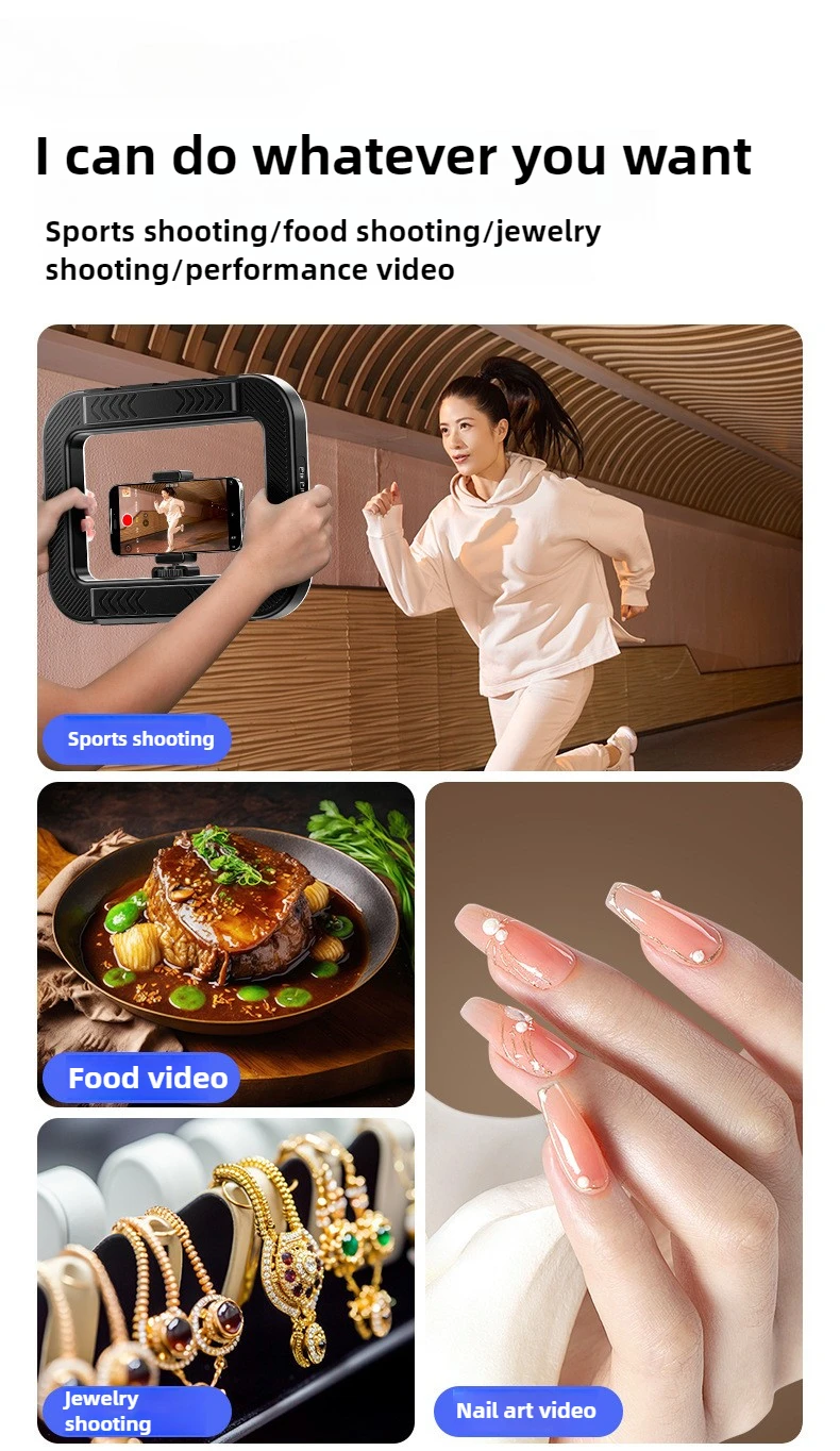 20W Handheld Ring LED Rabbit Cage Selfie Light 2800k~6500k Rechargeable Fill light for Phone Camera Live Broadcast Photography