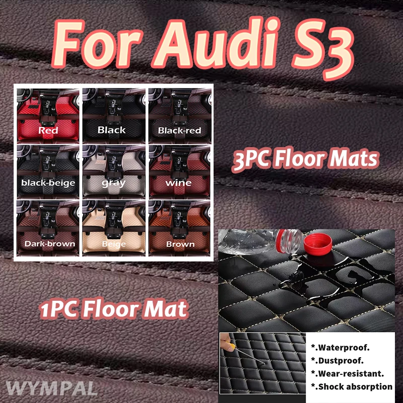 

Роскошные автомобильные коврики для Audi S3 2019 2018 2017 2016 2015, Стайлинг автомобиля, аксессуары для интерьера на заказ, автомобильный коврик, водонепроницаемый автомобильный ковер