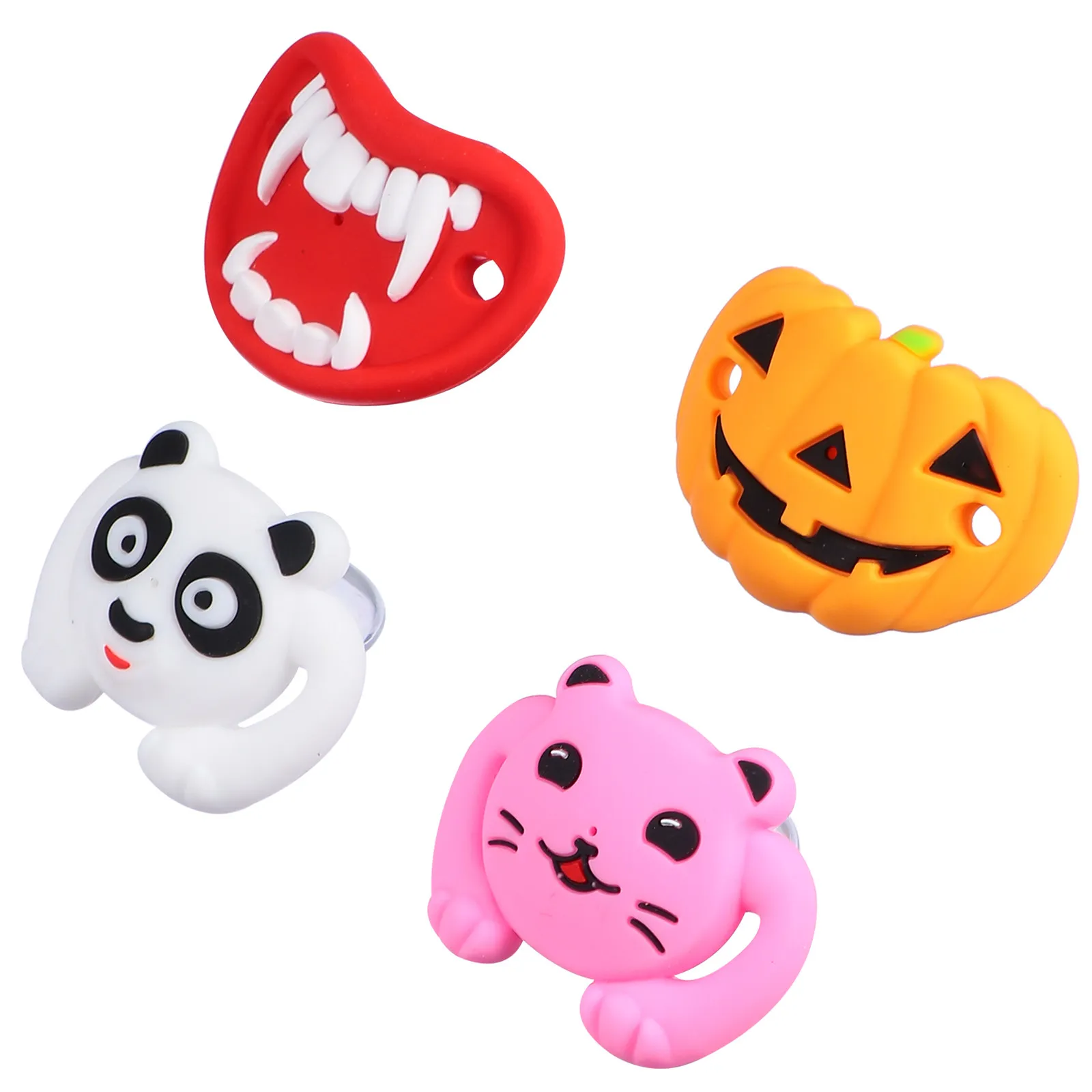 

4Pcs Baby Pacifier Silicone Soother Portable Infant Funny Molar Chewing Biting Stabilize Mood Hip