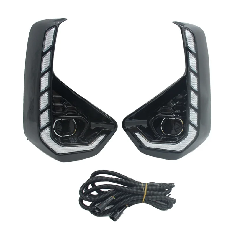 

White+ Yellow Light LED DRL Daytime Running Light Turn Signal Fog Lamp For Toyota Hilux Revo 2024 2025