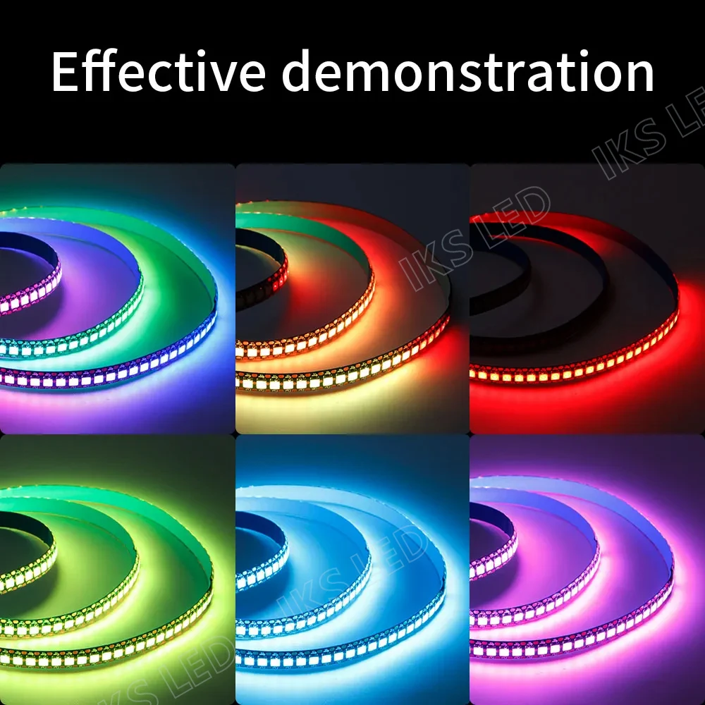 DC12V WS2815 8 مللي متر الذكية RGB بكسل LED قطاع تيار مستمر 5 فولت WS2812 عنونة بشكل فردي IC 30/60/144 بكسل/المصابيح/م ضوء الشريط