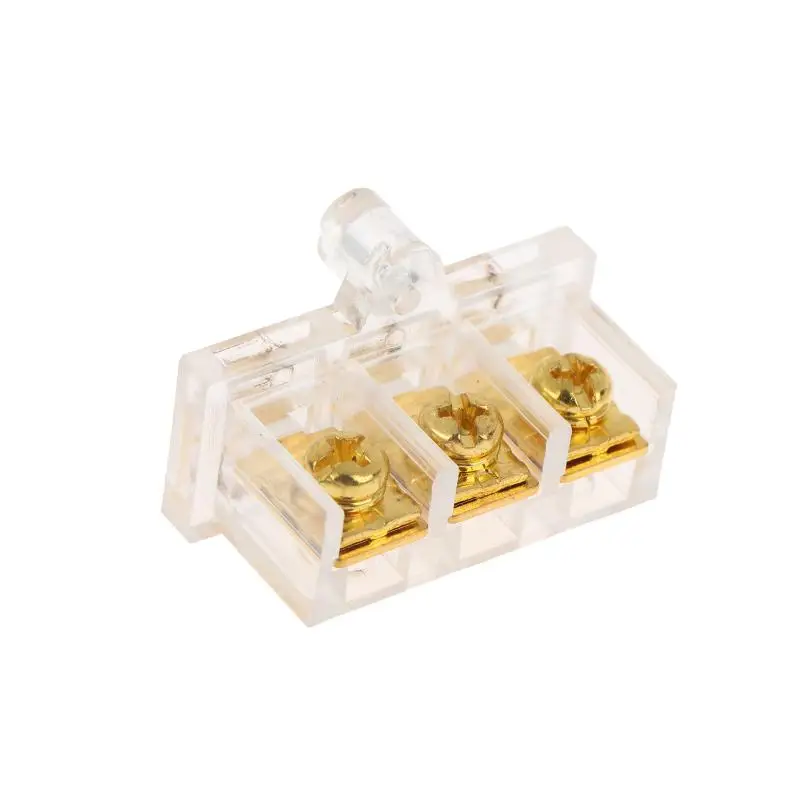 New 1/3/5PCS 3P Transparent Gold-Plated Terminal Block 3-Pole Wire Clamp Terminal Post Sunminds