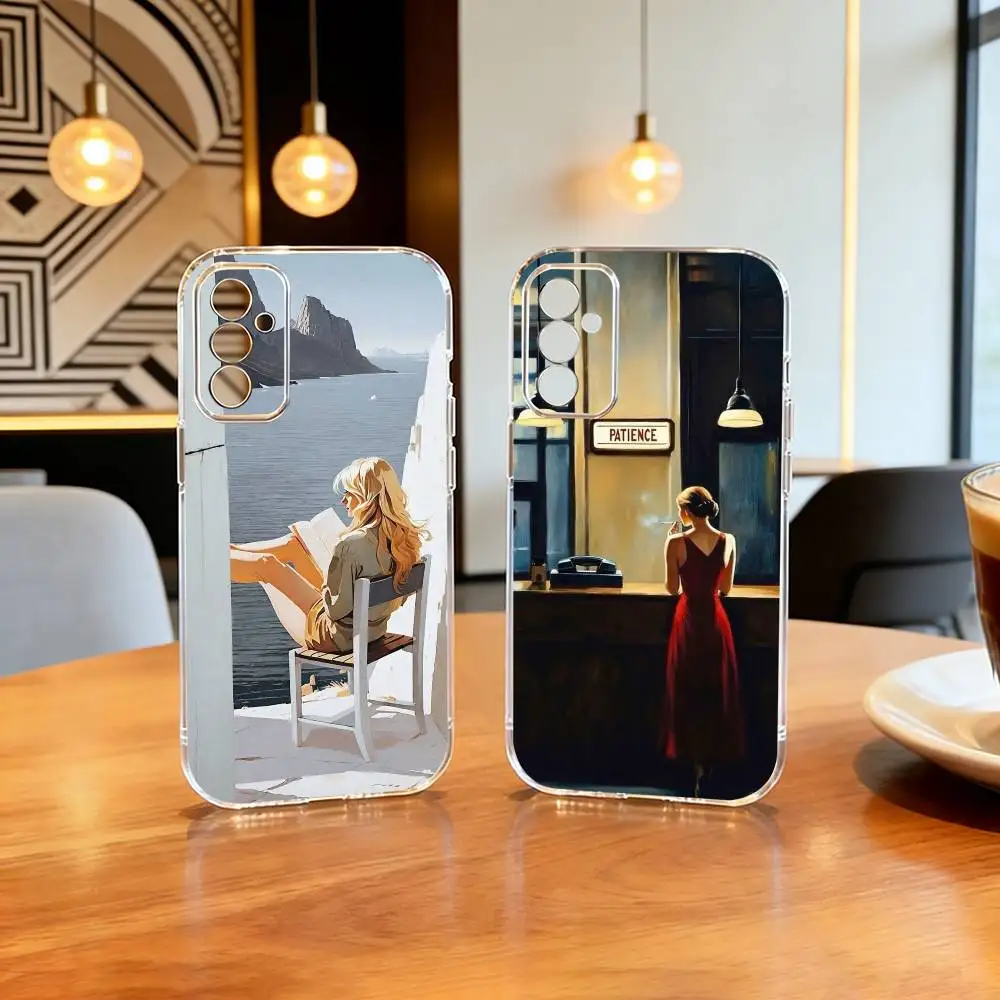 

Art E-edward H-hopper Phone Case For SamsungA10,12,20,21S,30,31,40,50,51,52,70,71 Transparent Cover