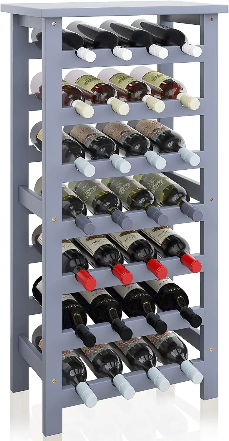 

Bamboo Wine Rack,28 Bottles Display Holder with Table Top,7-Tier Free Standing Storage Shelves for Kitchen,Pantry,Cellar,Bar