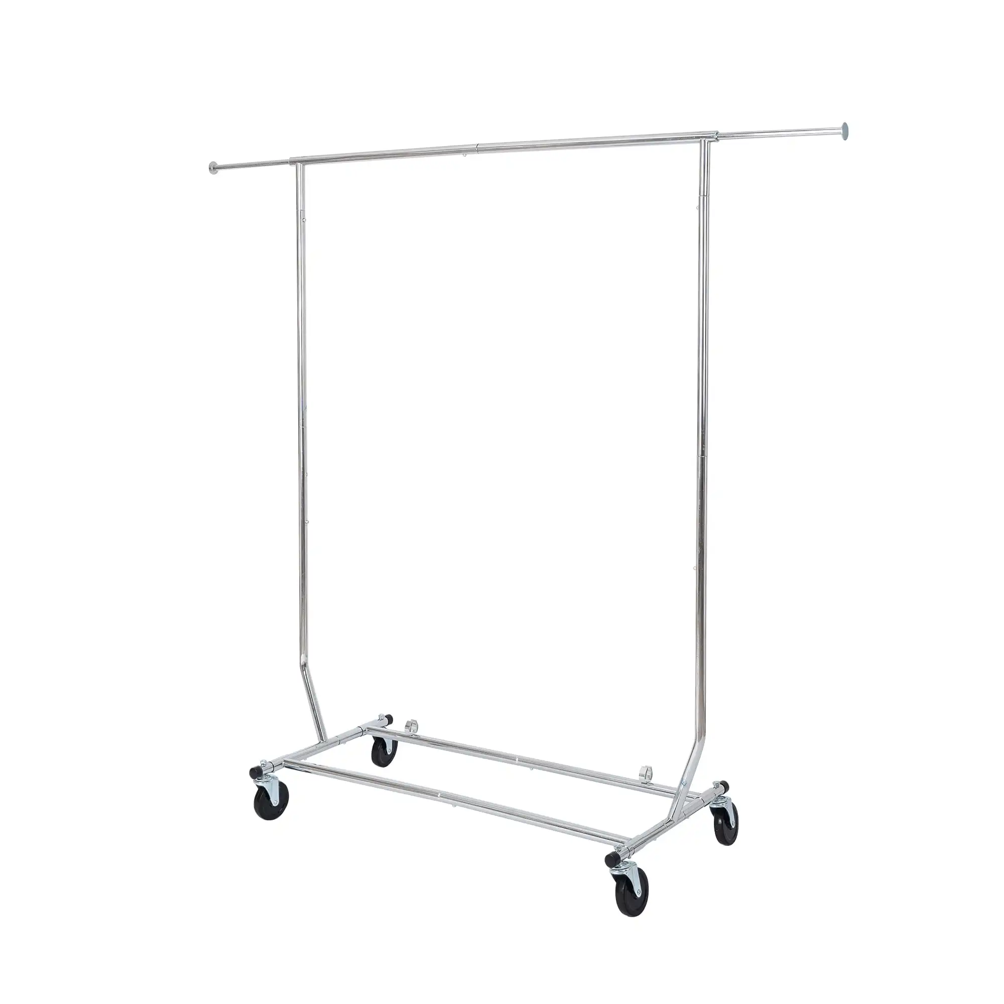 100lbs Heavy Duty Folding Adjustable Rolling Garment Rack, Chrome