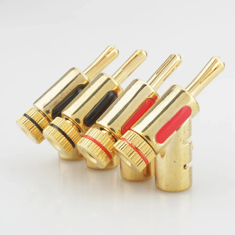 4pcs High quality Hi End Gold plated lock speaker cable plug banana connector,​100% brand new