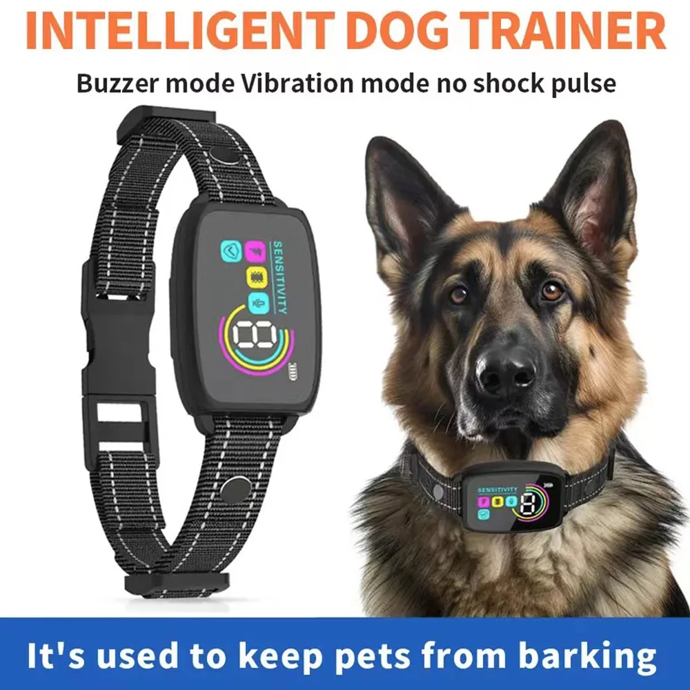 Electric Color screen pet Stop anti-bark device Type-C rechargeable dog training Collar automatic voice control to prevent bark - view 2