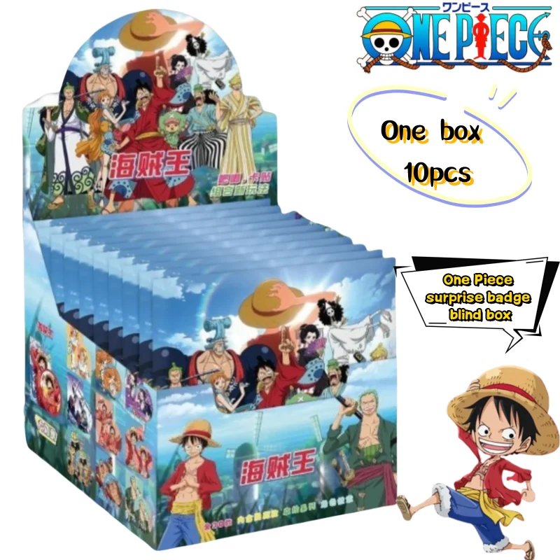 

Цельная обезьяна Д. Луффи Ророноа Зоро Нами Сюрприз Слепая коробка Креативная высококачественная сделай сам Двойная вспышка Лазерный значок Слепой рисунок Подарок