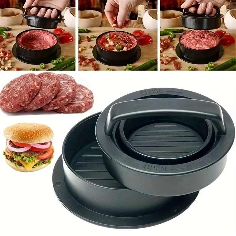 Round hamburger making tool meat press Burger Maker For Outdoor Picnic Grill Barbecue, Kitchen Tools, Kitchen Accessories