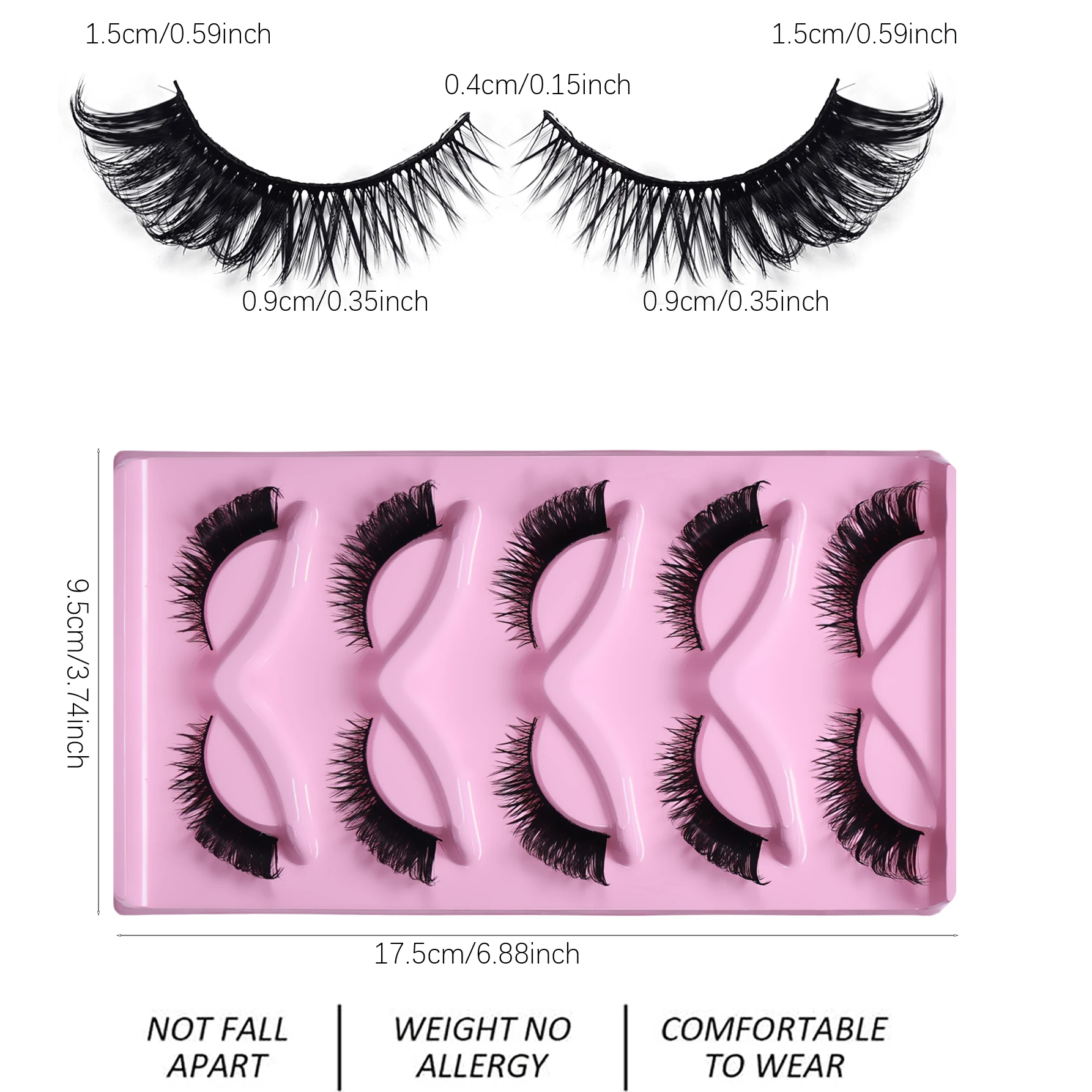 15 paires/3 paquets de cils oeil de chat cils longs Look oeil de chat cils vaporeux extrémité des yeux bande allongée faux cils épais