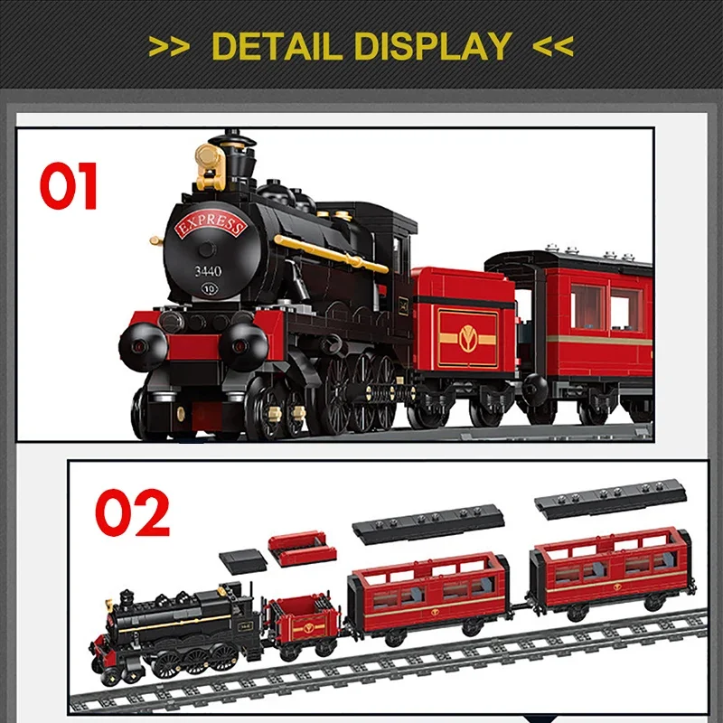 قوالب بناء لنموذج قطار البخار من GWR ، ديكورات سطح المكتب والسكك الحديدية التقنية ، مجموعة تجميع عالية التقنية ، ألعاب أطفال ، هدية ،