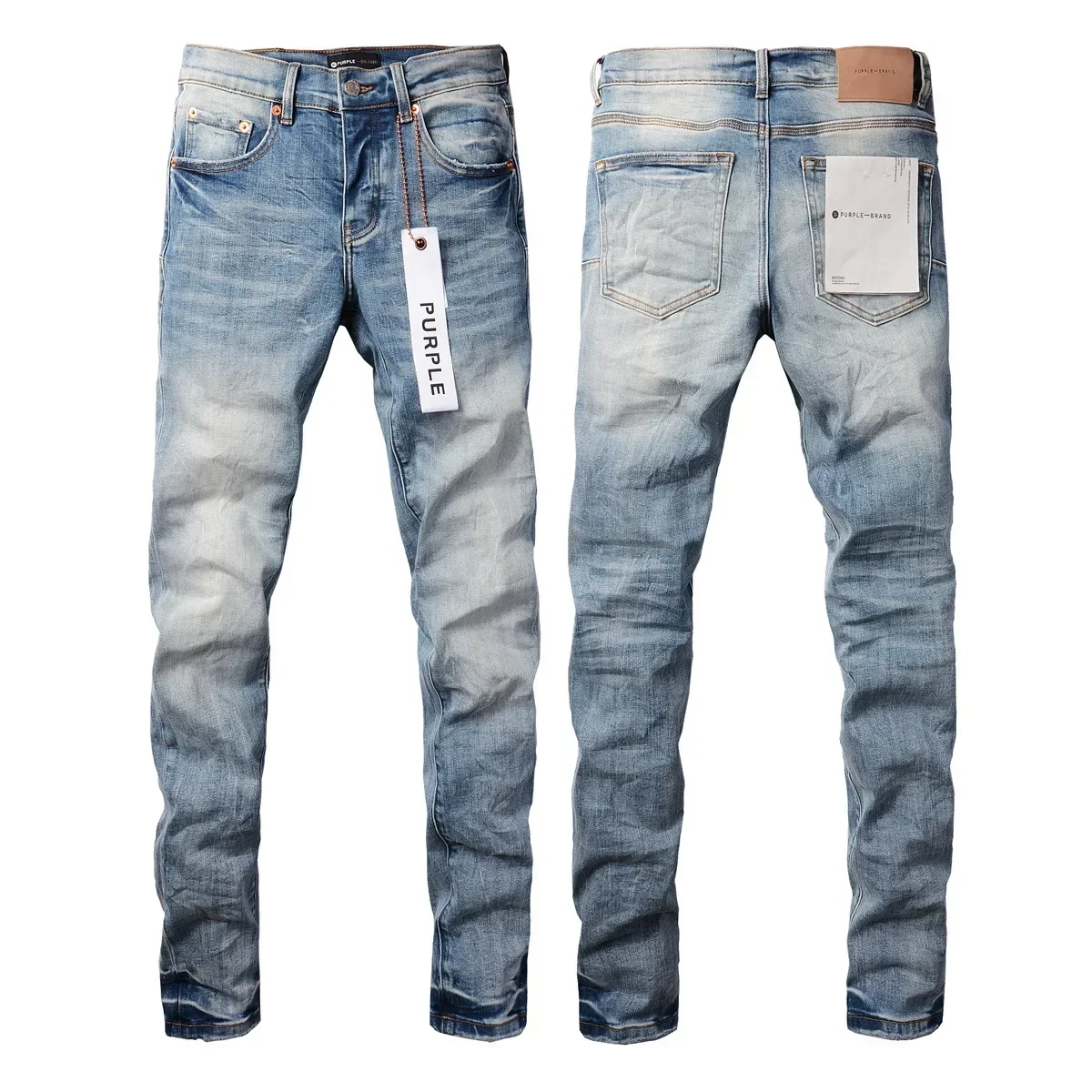 Purple Brand Jeans Fashion high quality High Street Blue Patch Fashion High Quality Repair Low Rise Skinny Denim pants