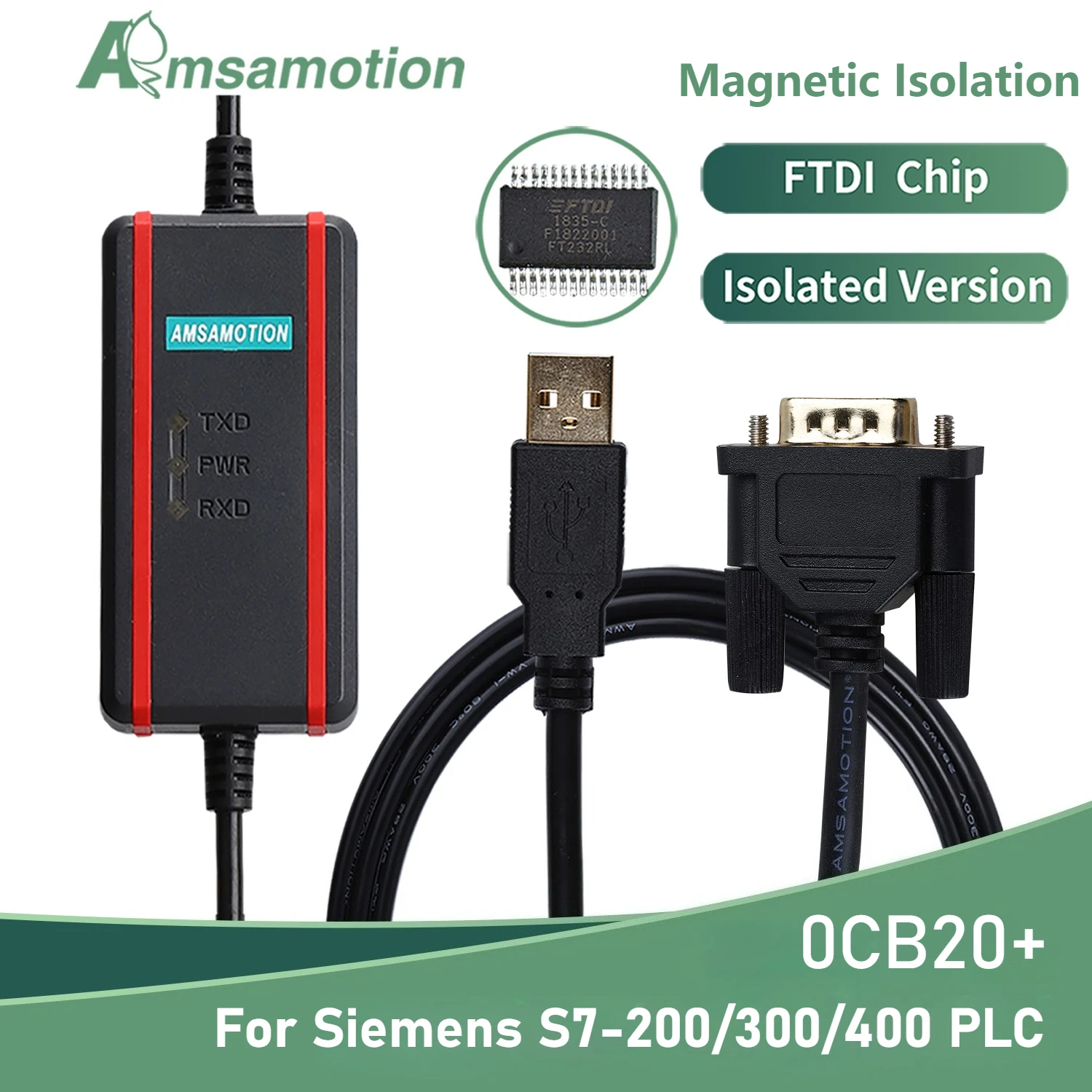 

Magnetic Isolation USB-MPI Cable Adapter for Siemens S7-200/300/400 PLC RS485 MPI PPI 6ES7972-0CB20-0XA0