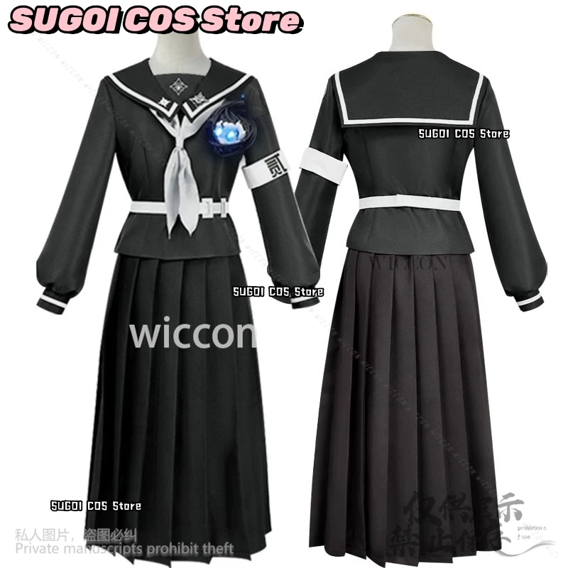 Shizuhara Hiruko Anime Game The Hundred Cosplay JK School Uniform Costume Sailor Long Dress Horror Jirai Kei Girls Customized