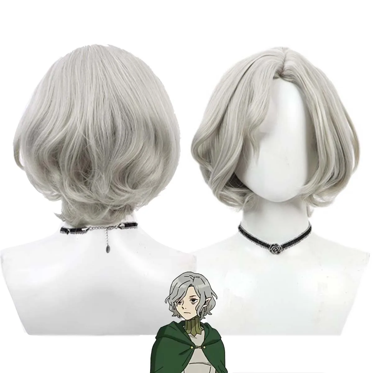 Men Anime Delicious in Dungeon Mithrun Cosplay Short Gray Heat Resistant Synthetic Hair Wig