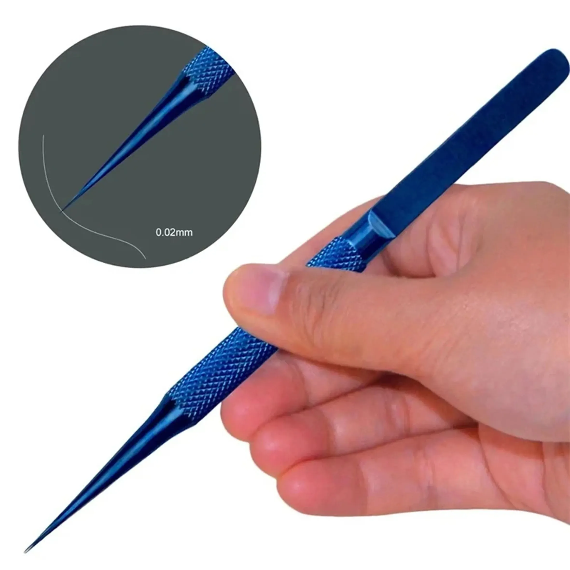 Pinça Profissional de Titânio Antimagnética de 14cm com Ponta Curva para Reparo Eletrônico de Placas-Mãe de Celulares e PCBs