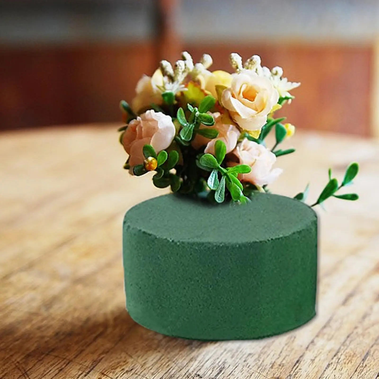 6pcs 8cm Green Round Floral Foam Blocks DIY Fresh Artificial Flowers Wet Dry Florist Foam Bricks Birthday Wedding Flower Decor