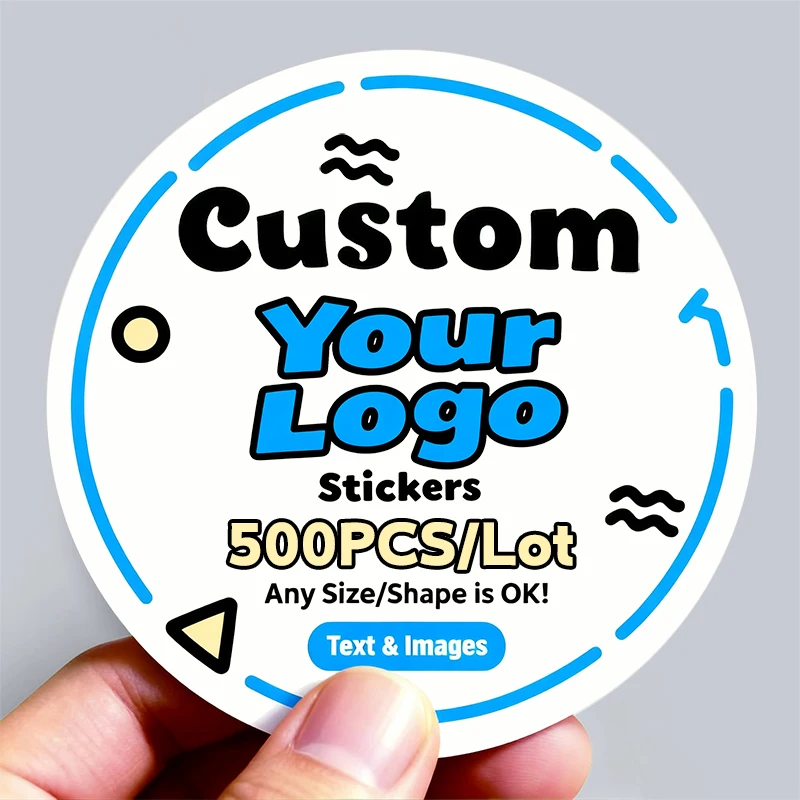 

500PCS Custom Stickers and Customized Logo Wedding Birthday Gift Box Stickers DIY Your Own Logo Stickers Personalize Stickers