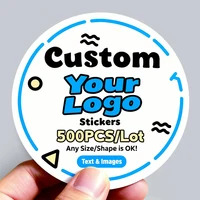 500 Uds pegatinas personalizadas y logotipo personalizado caja de regalo de cumpleaños de boda pegatinas DIY su propio logotipo pegatinas personalizar pegatinas