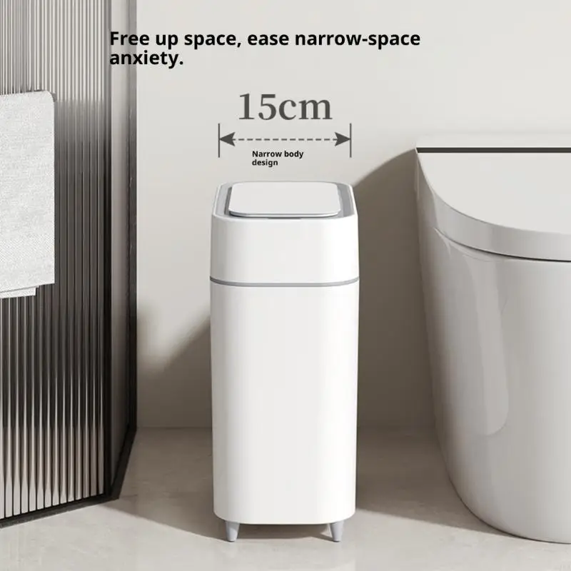 

Large Capacity Trash Bin With Suction Base And Auto Open For Home Office 87HA