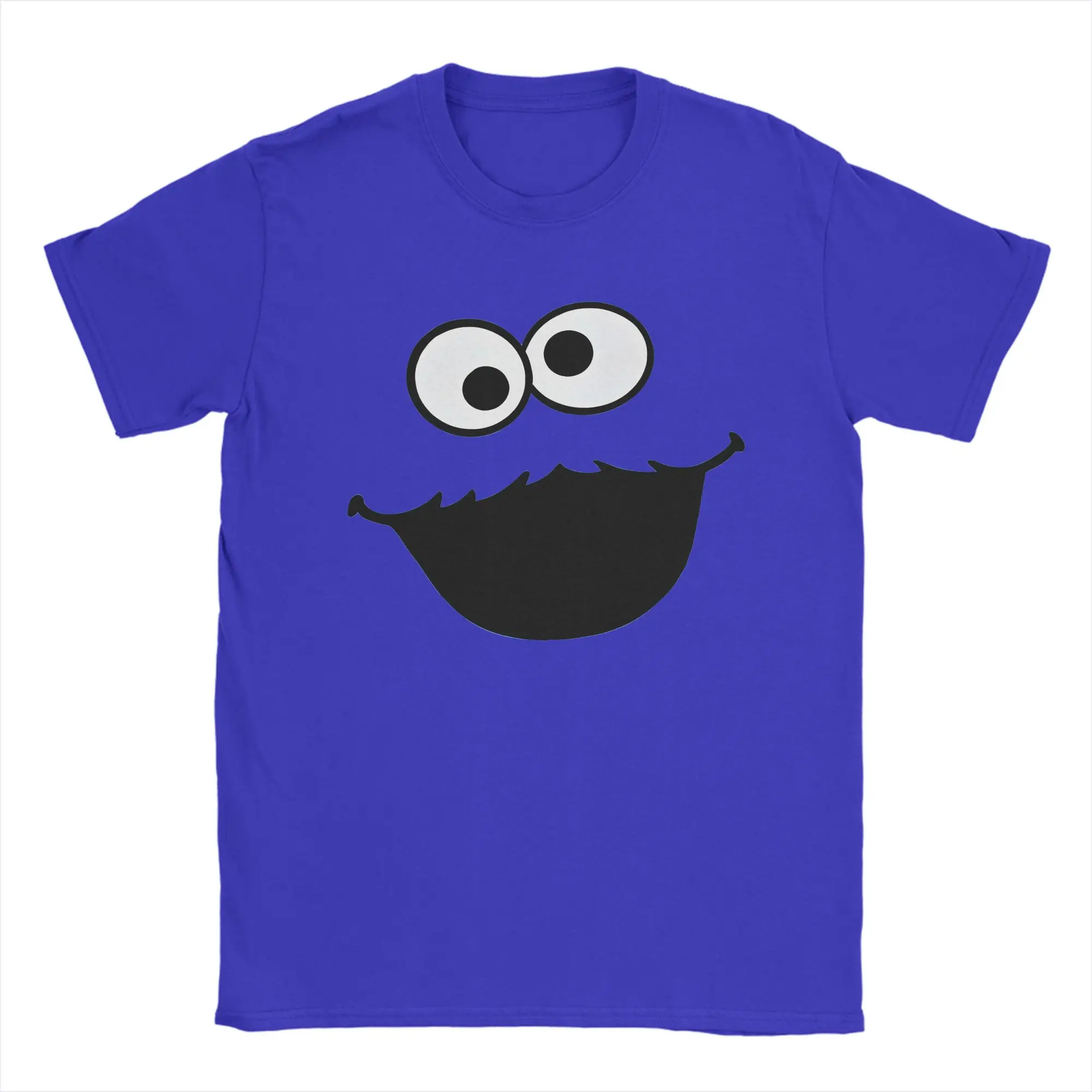 Camisetas con cara de monstruo de las galletas de Sesame Street para hombre y mujer, camisetas únicas de algodón, camisetas de cuello redondo, camisetas de manga corta originales