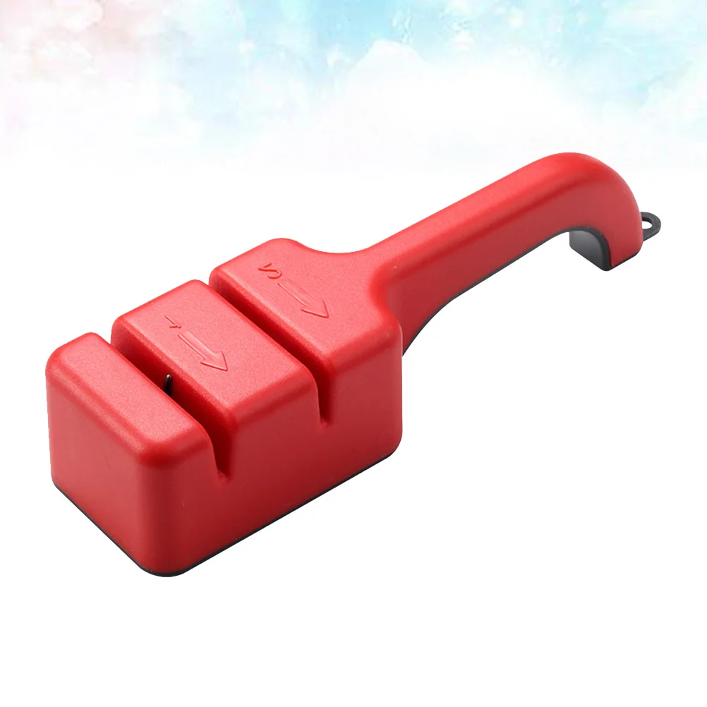 

1 шт., 2-ступенчатая точилка, портативный инструмент для заточки ножей для домашней кухни, маленькая точилка, износостойкий шлифовальный камень