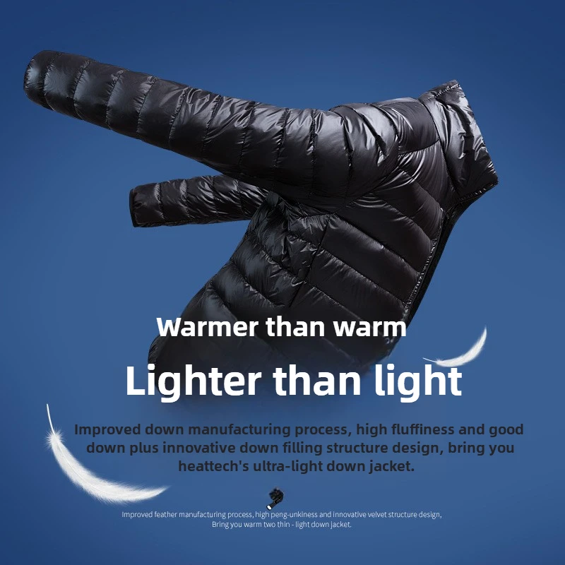 Men's Lightweight Water-Resistant Packable Puffer Jacket 2025 New Arrivals Autumn Winter Male Fashion Stand Collar Down Coats