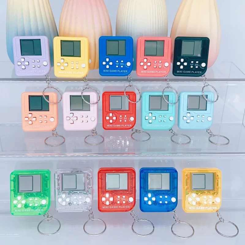 Nostalgic Tetris Mini Handheld Game Console Puzzle Keychain Creative Gifts